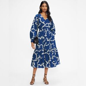 Ted Baker Blue and White Midi Dress
